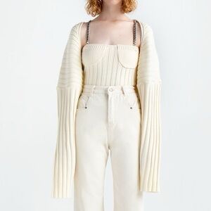 Cream Knit Bolero Top | Simmonett | OS